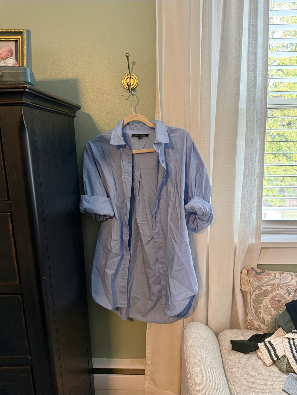 LOFT Light Blue Women's Button-Down Shirt